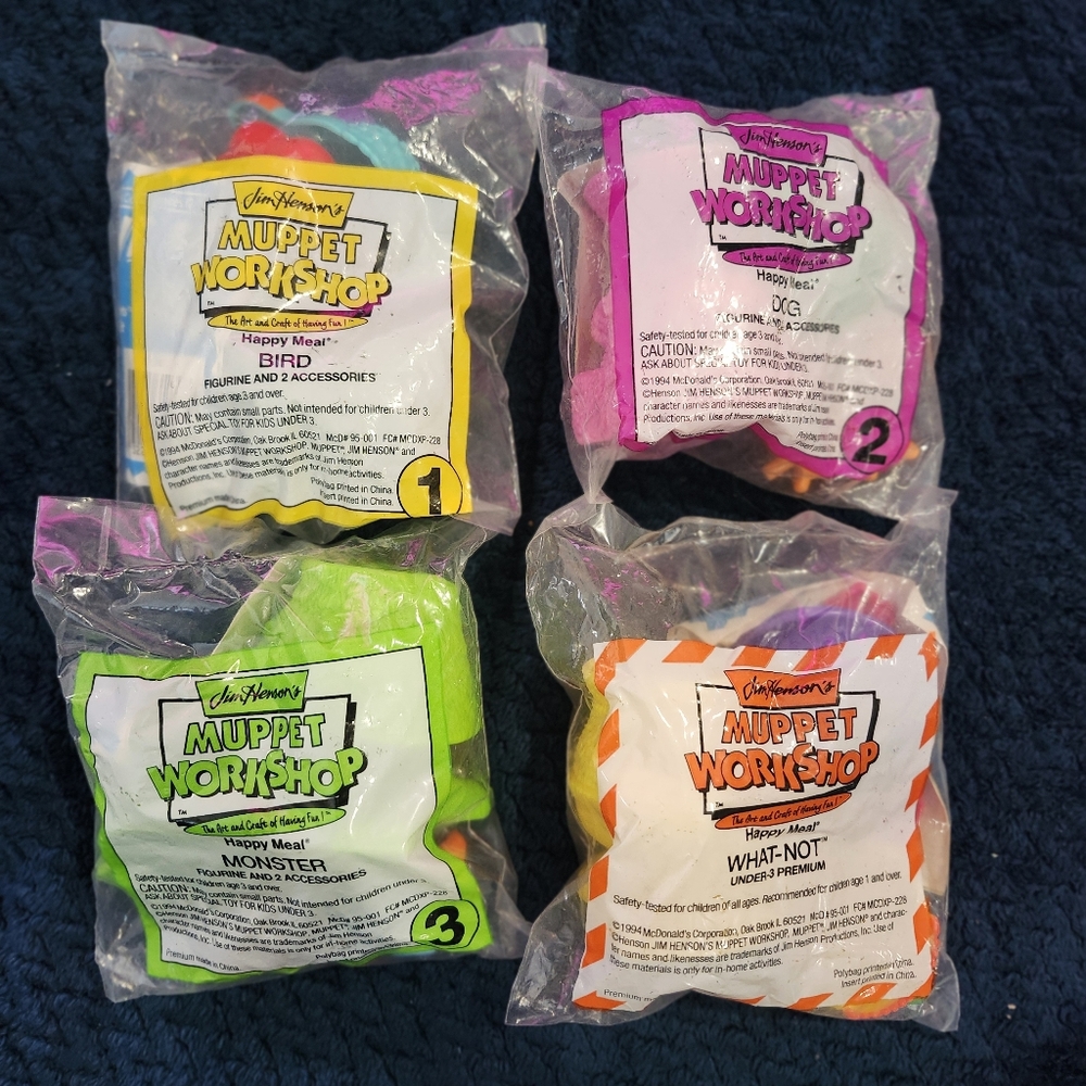 vintage 1994 McDonald's Happy Meal toys from "Jim Henson's Muppet Workshop"